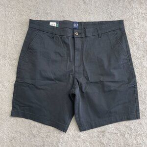 NEW Gap Men's Size 38 Flat Front Chino Shorts Black